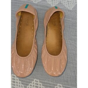 Tieks by Gavrieli Blush Pink Patent Leather Ballet Flats Signature Blue Sole 8